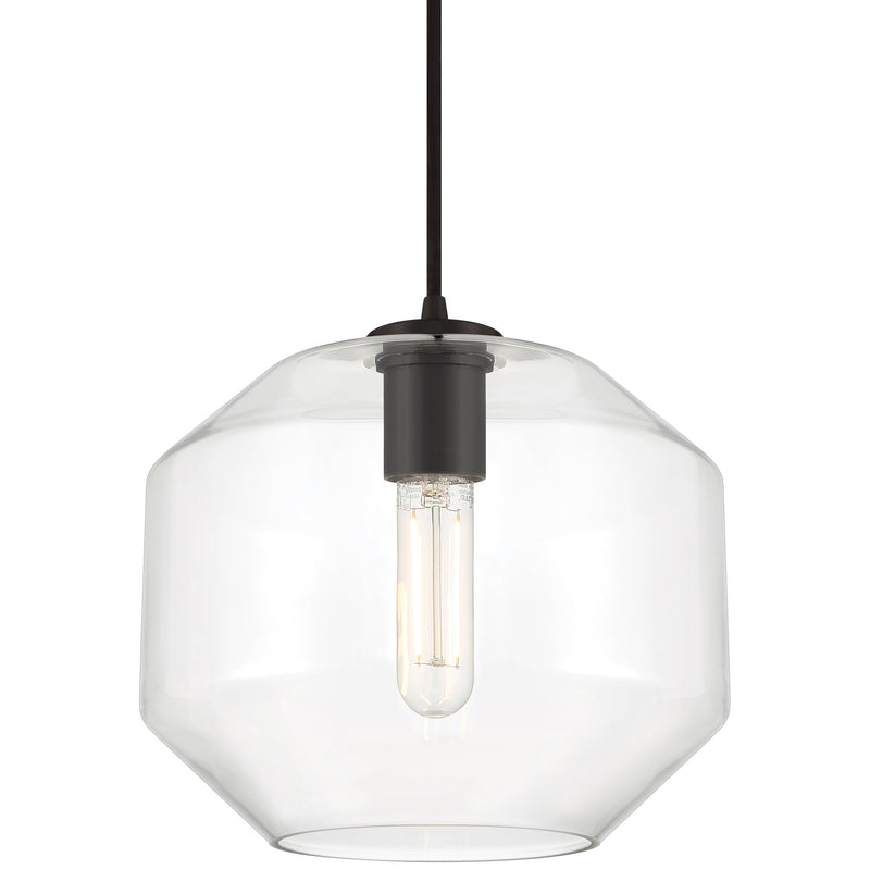 Clarity 9.5" LED Mini Pendant in Black