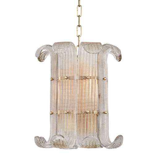 Brasher 4-Light Pendant in Aged Brass
