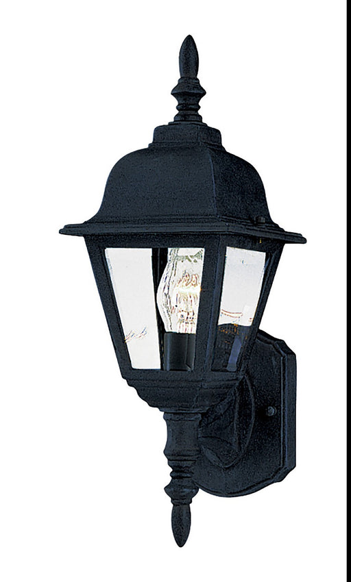 Builder Cast 1-Light Outdoor Wall Mount in Black with Clear Glass - Lamps Expo