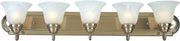 Essentials 5-Light Bath Vanity in Satin Nickel with Marble Glass - Lamps Expo