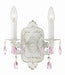 Paris Market 2 Light Wall Mount in Antique White with Rose Colored Hand Cut Crystal
