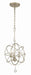 Solaris 3 Light Mini Chandelier in Olde Silver with Clear Glass Drops