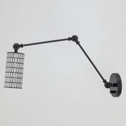 Shaka 1 Light Swing Arm Wall Sconce in Black / White