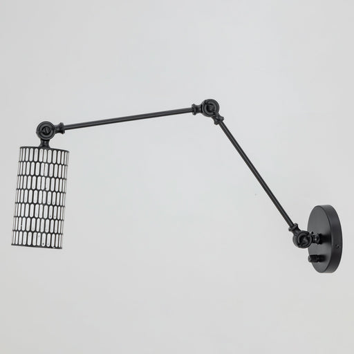 Shaka 1 Light Swing Arm Wall Sconce in Black / White