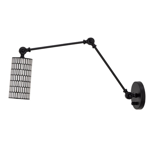 Shaka 1 Light Swing Arm Wall Sconce in Black / White
