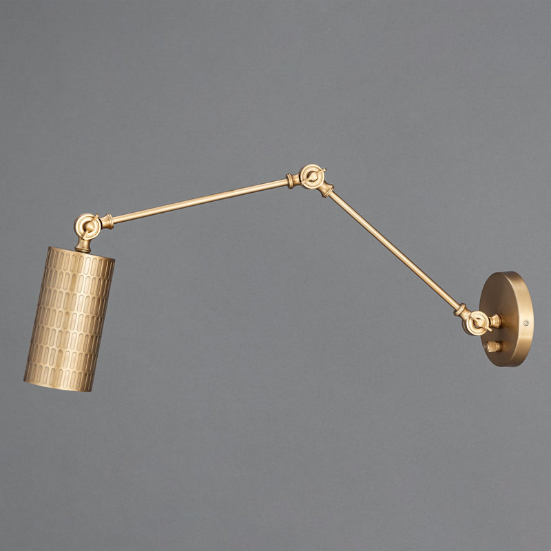 Shaka 1 Light Swing Arm Wall Sconce in Weathered Brass