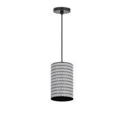 Shaka 1 Light Mini Pendant in Black / White