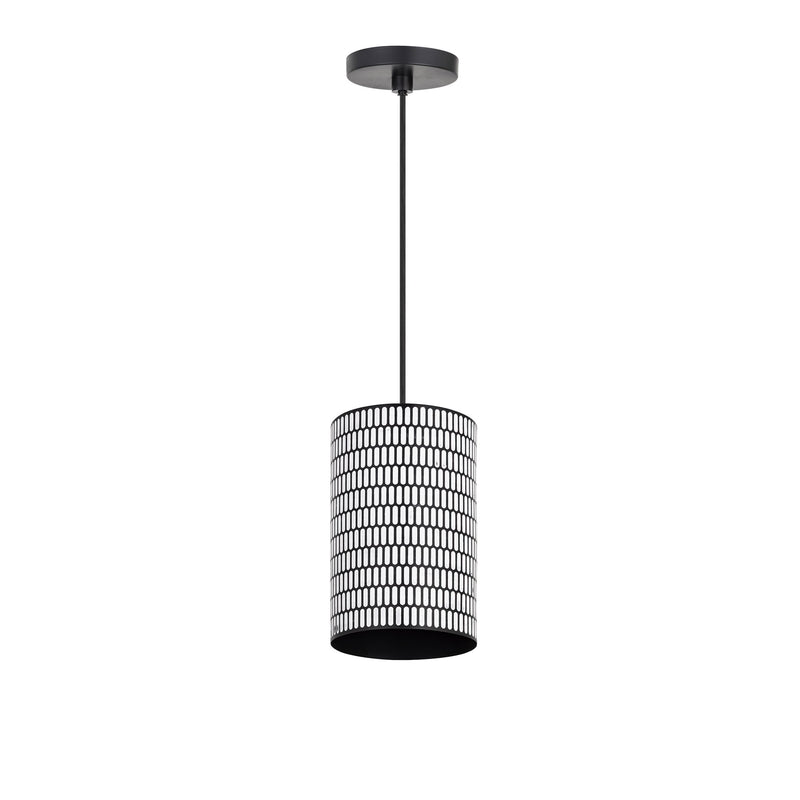 Shaka 1 Light Mini Pendant in Black / White