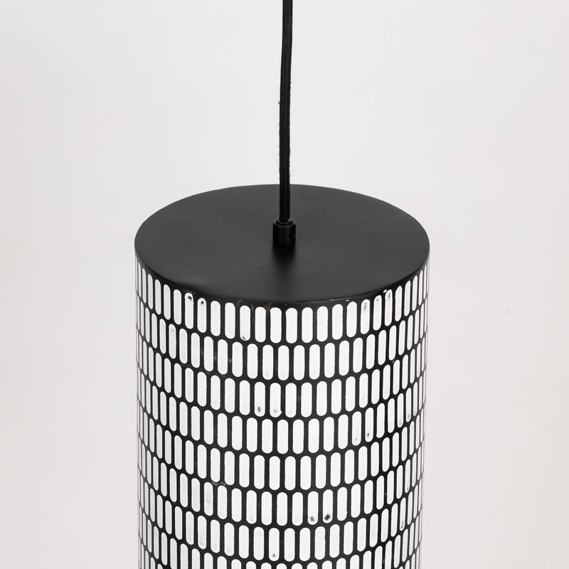Shaka 1 Light Mini Pendant in Black / White