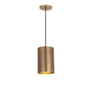 Shaka 1 Light Mini Pendant in Weathered Brass