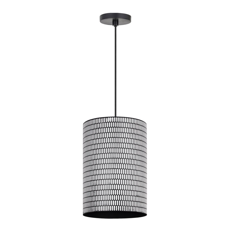 Shaka 1 Light Pendant in Black / White