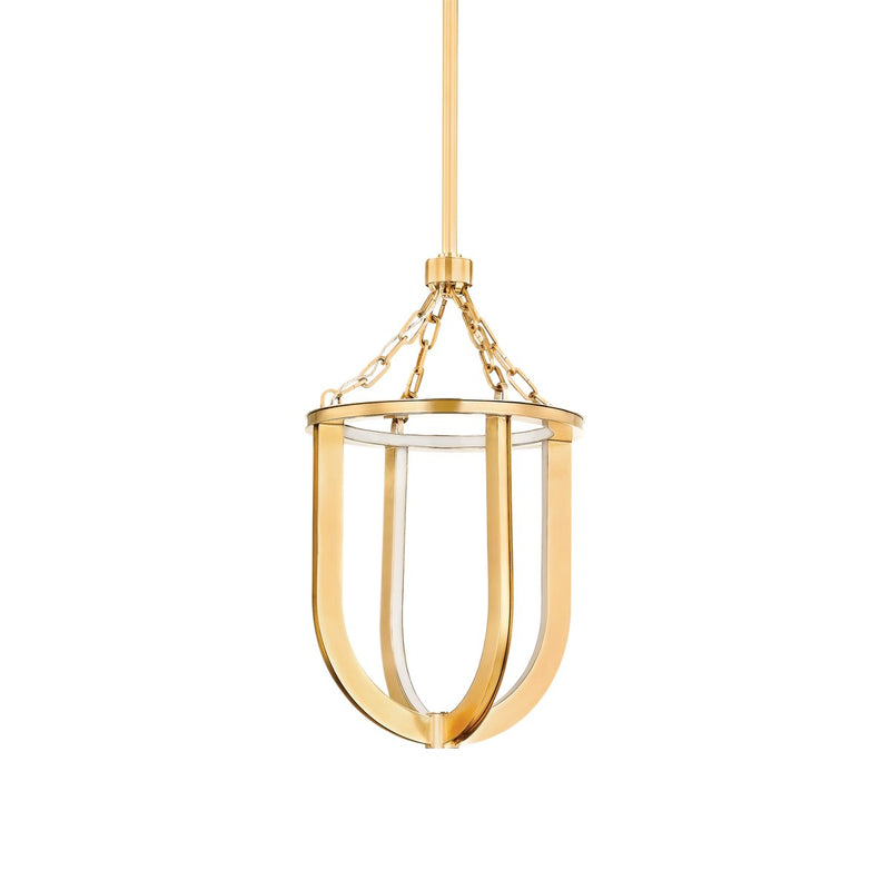 Tournu Small Lantern Pendant in Aged Brass