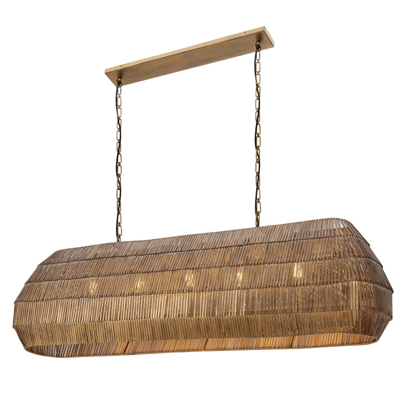 Gilda 5 Light Linear Pendant in Antique Brass