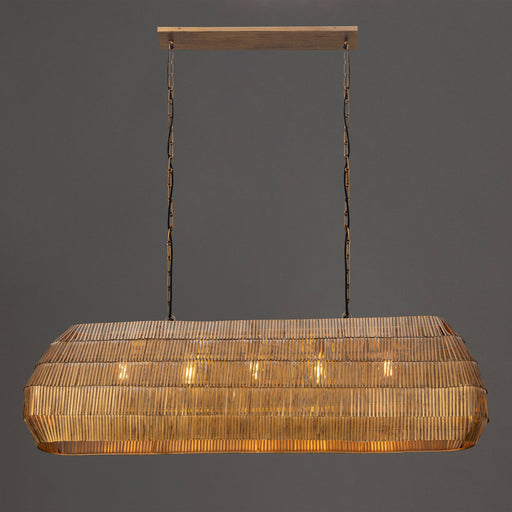 Gilda 5 Light Linear Pendant in Antique Brass