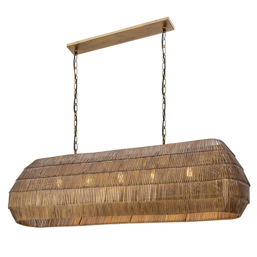 Gilda 5 Light Linear Pendant in Antique Brass