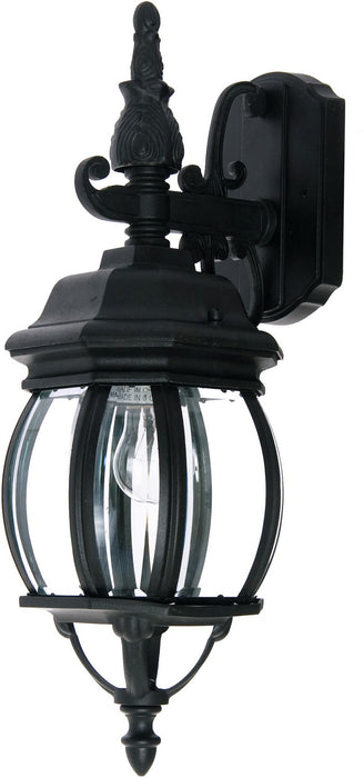 Crown Hill 1-Light Outdoor Wall Lantern in Black with Clear Glass - Lamps Expo