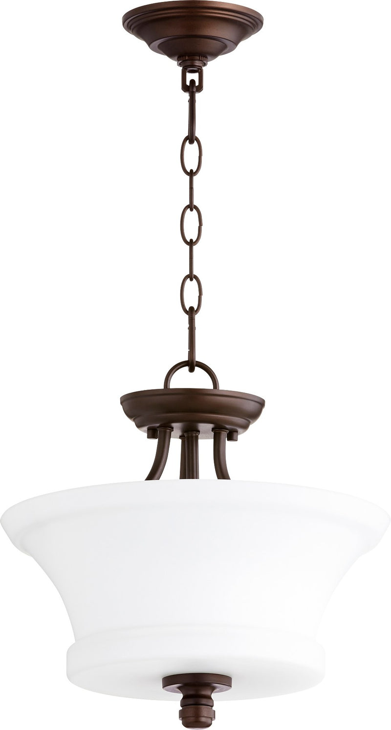 Rossington 13" 2 Light Semi-Flush Mount in Oiled Bronze