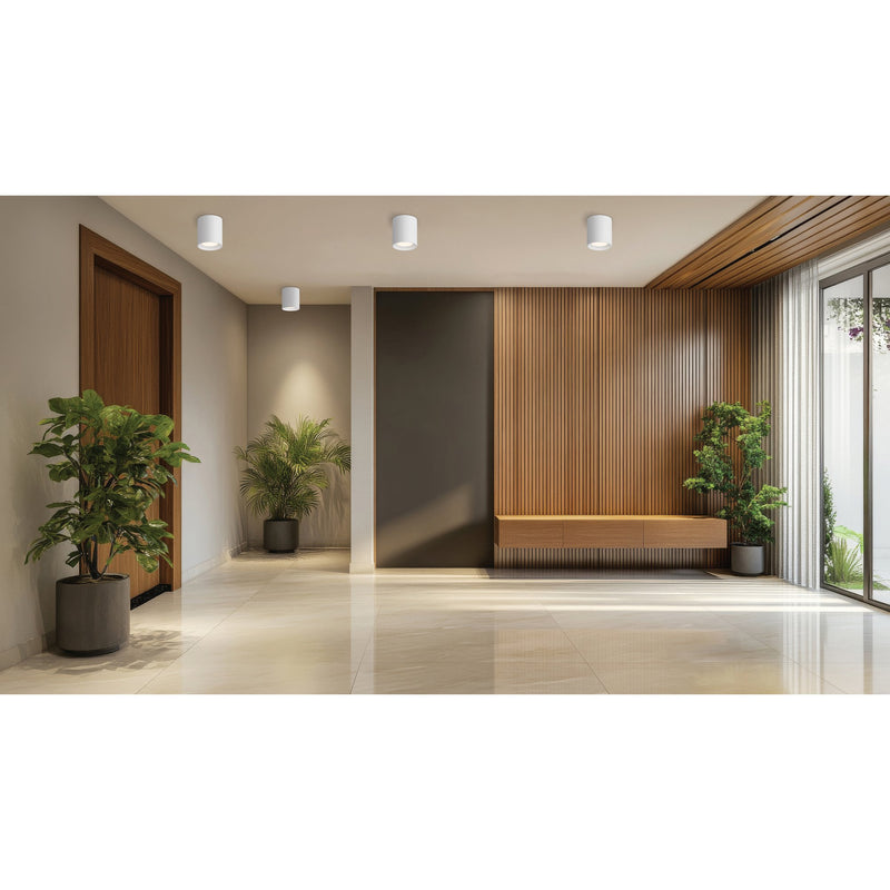 Bongo Tall LED Flush Mount in White