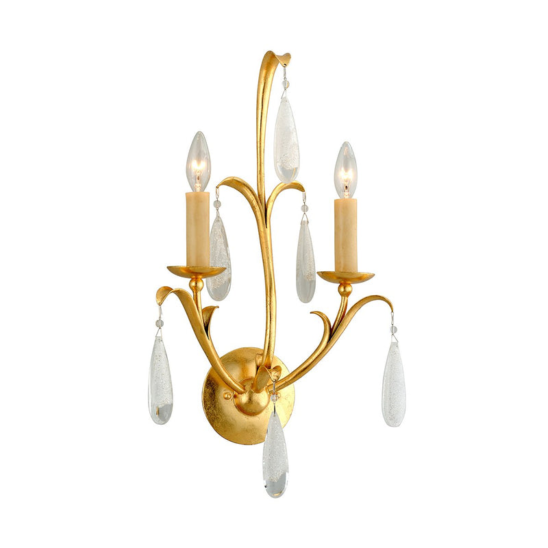 Prosecco 2-Light Wall Sconce in Gold Leaf