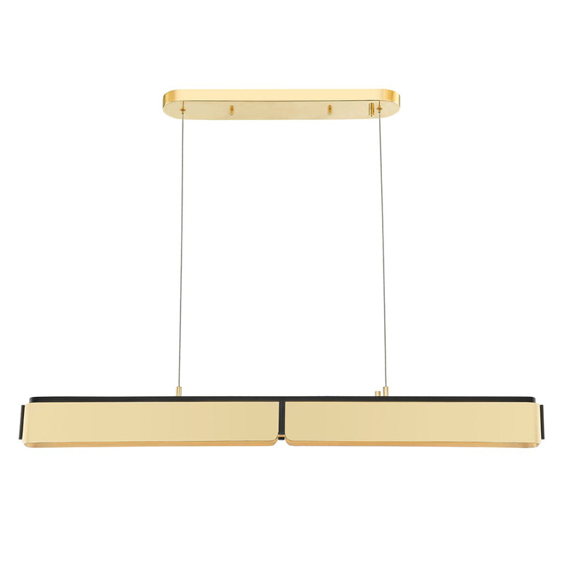 Tribeca Linear Pendant in Aged Brass / Black