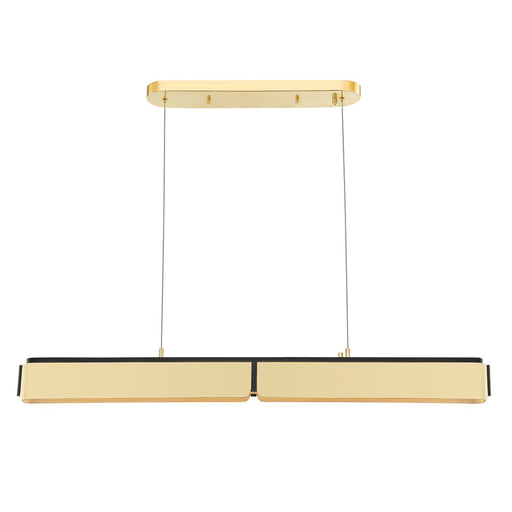 Tribeca Linear Pendant in Aged Brass / Black