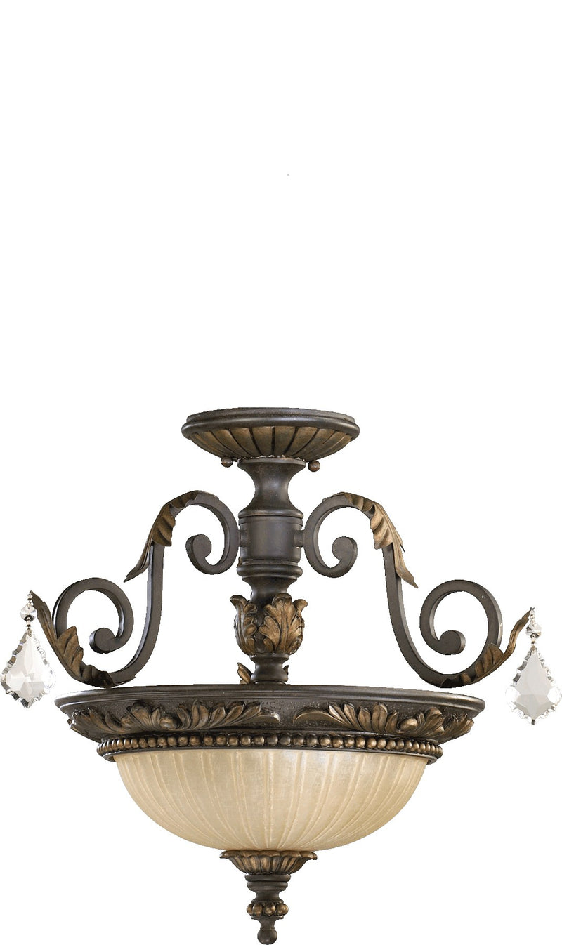 Rio Salado 17" 2 Light Semi-Flush Mount in Toasted Sienna / Mystic Silver