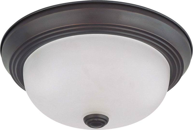 11.38" 2-Light Flush Mount in Mahogany Bronze
