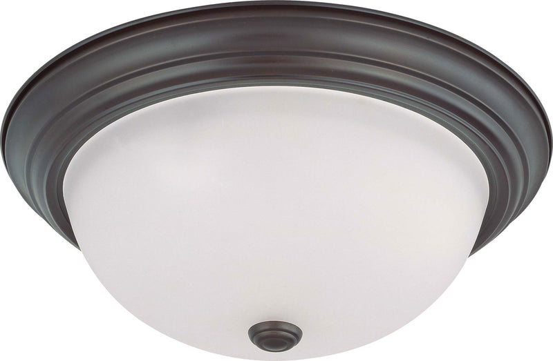 3 Light 15"Flush Mount in Mahogany Bronze
