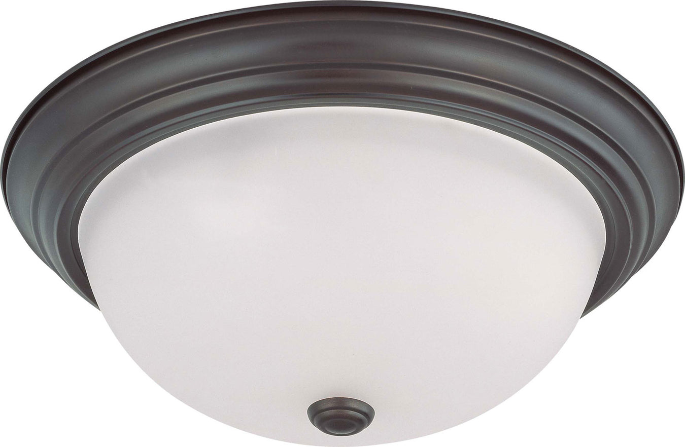 3 Light 15"Flush Mount in Mahogany Bronze