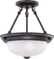 11.38" 2-Light Semi-Flush Mount in Mahogany Bronze