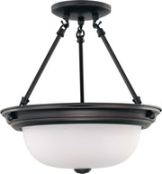 13.25" 2-Light Semi-Flush Mount in Mahogany Bronze