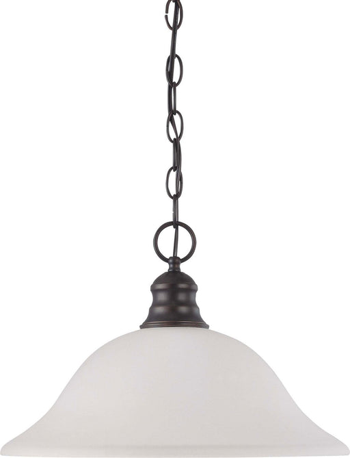 16" Frosted Glass Dome Pendant in Mahogany Bronze