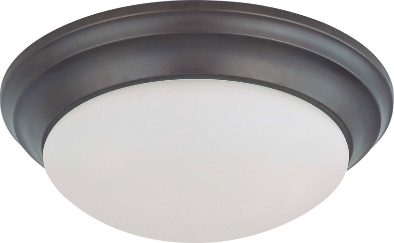 2 Light 14" Flush Twist & Lock in Mahogany Bronze