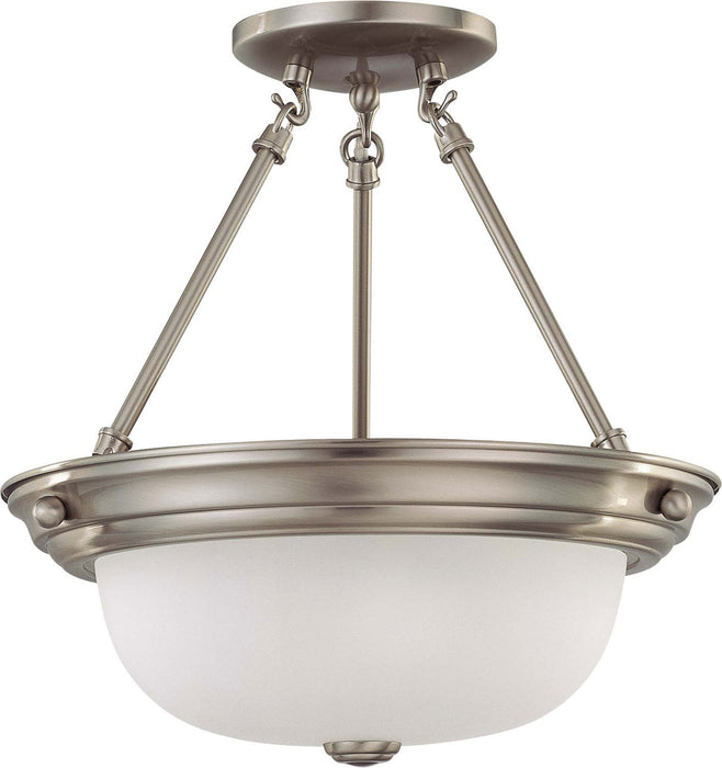 2 Light 13" Semi-Flush in Brushed Nickel