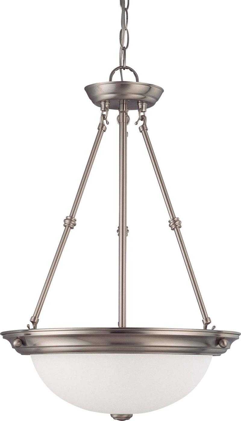 3 Light 15" Pendant in Brushed Nickel