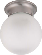 6" Globe Flush Mount in Brushed Nickel