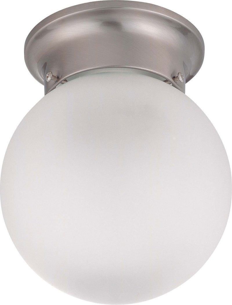 6" Globe Flush Mount in Brushed Nickel