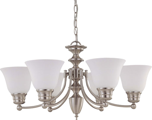 Empire 6 Light Chandelier in Brushed Nickel