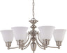 Empire 6 Light Chandelier in Brushed Nickel