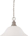 1 Light 16" Pendant in Brushed Nickel