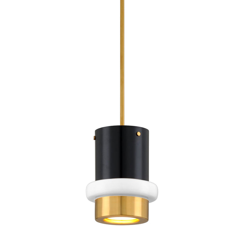 Beckenham Pendant in Vintage Polished Brass/black Brass