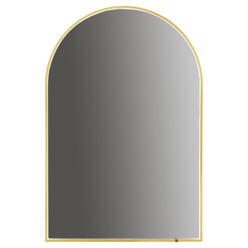 Avior 22"x36" Arched Lighted Mirror in Brushed Brass