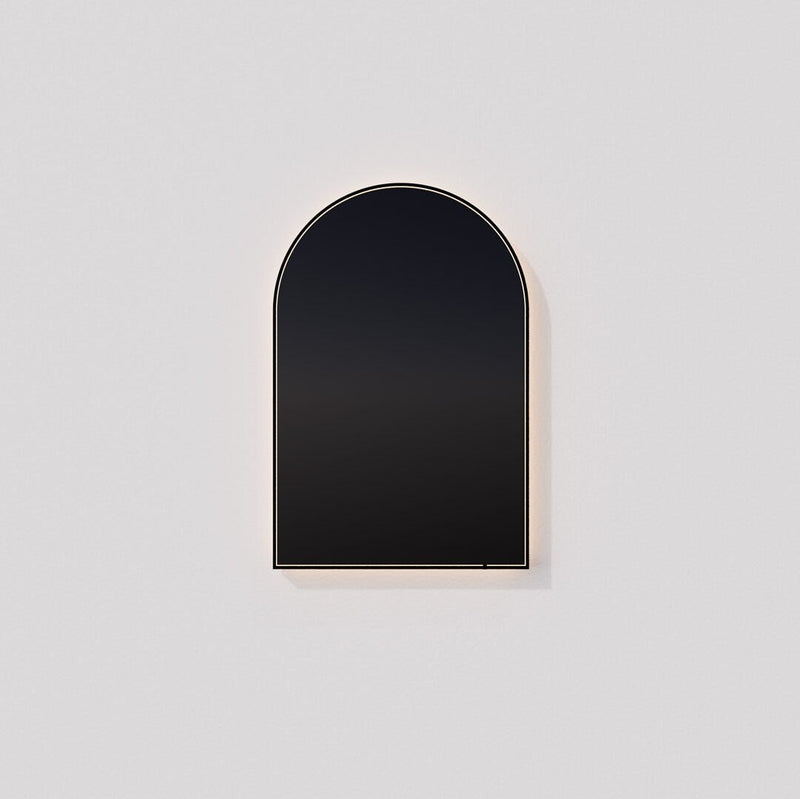 Avior 32"x40" Arched Lighted Mirror in Black