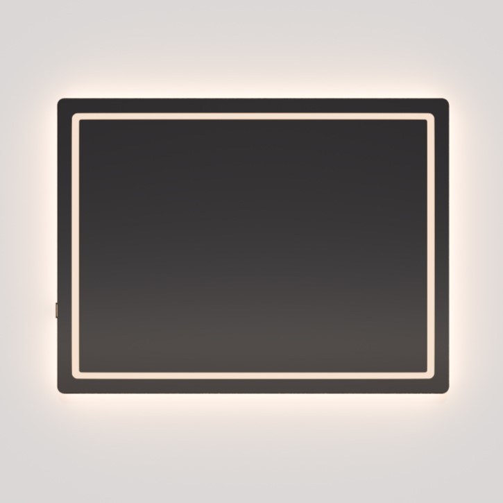 Compact 36"x24" Lighted Mirror in Black