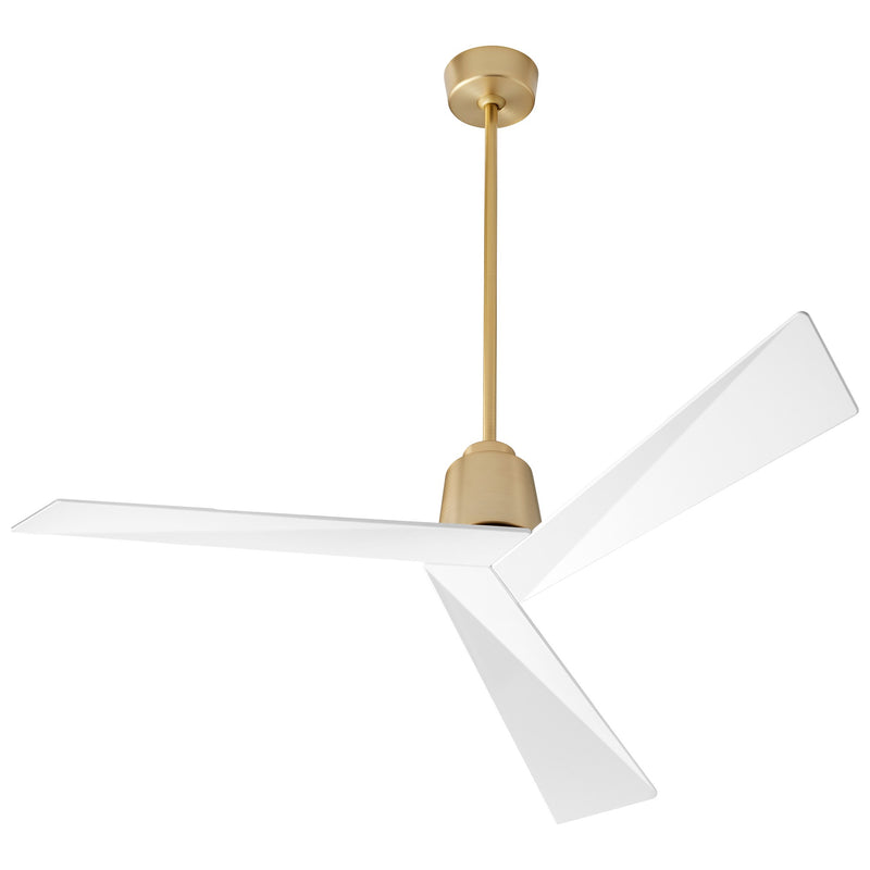 Dynamo 54" Ceiling Fan in Aged Brass / White
