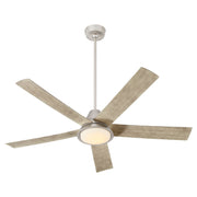 Temple 56" 5-Blade Ceiling Fan in Satin Nickel