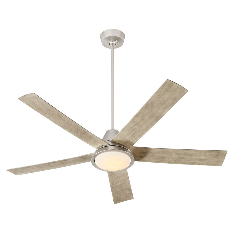 Temple 56" 5-Blade Ceiling Fan in Satin Nickel