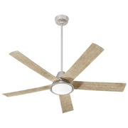 Temple 56" 5-Blade Ceiling Fan in Satin Nickel