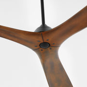 Mecca 64" 3-Blade Ceiling Fan in Black / Walnut