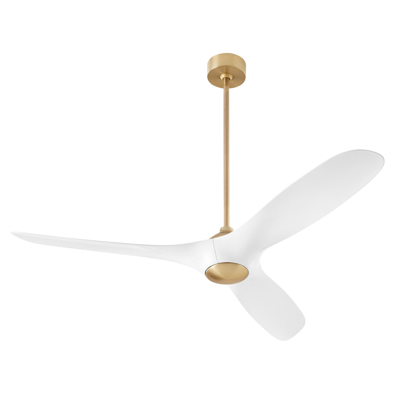 Province 56" 3-Blade Ceiling Fan in Aged Brass / White
